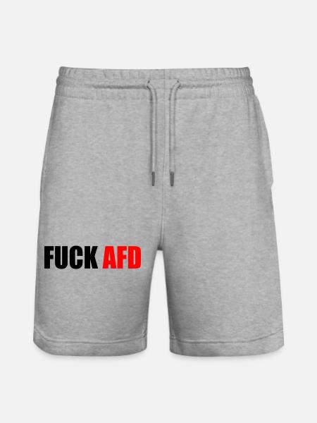 Fuck afd - Stanley/Stella Trainer Unisex Organic Jogging Shorts - heather grey