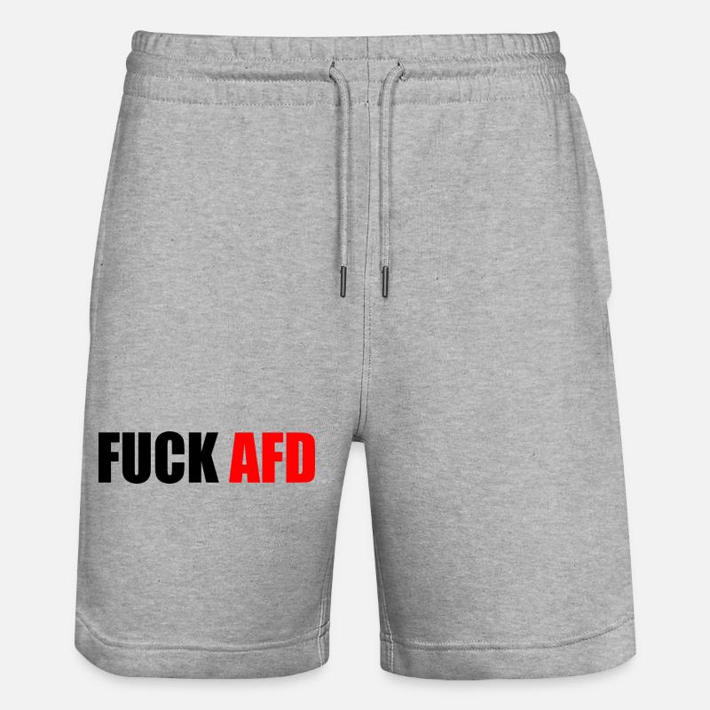 Fuck afd - Stanley/Stella Unisex Bio Joggingshorts Trainer  - Grau meliert