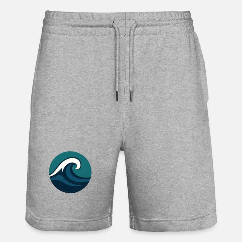 Vague de l’océan stylisée - Short de jogging bio TRAINER Stanley/Stella unisexe - gris chiné