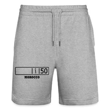 Nador kennzeichen ا 50 - Short de jogging bio TRAINER Stanley/Stella unisexe - gris chiné - Devant - Nik (191cm) & Marisol (170cm)