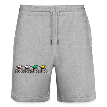 Cyclist All of France Champions Jerseys - Stanley/Stella Trainer Unisex Organic Jogging Shorts - heather grey - Front - Nik (191cm) & Marisol (170cm)