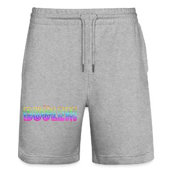 Buğlem RS Rainbow - Stanley/Stella Trainer Unisex Organic Jogging Shorts - heather grey - Front - Nik (191cm) & Marisol (170cm)