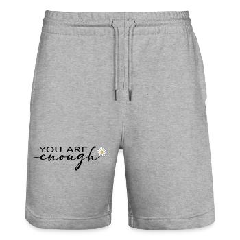 You Are Enough – Selbstliebe-Shirt - Stanley/Stella Unisex Bio Joggingshorts Trainer  - Grau meliert - Vorne - Nik (191cm) & Marisol (170cm)