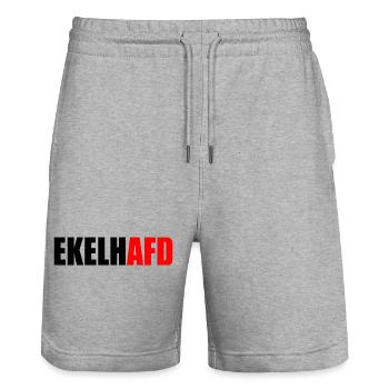 ekelhafd - Stanley/Stella Unisex Bio Joggingshorts Trainer  - Grau meliert - Vorne - Nik (191cm) & Marisol (170cm)