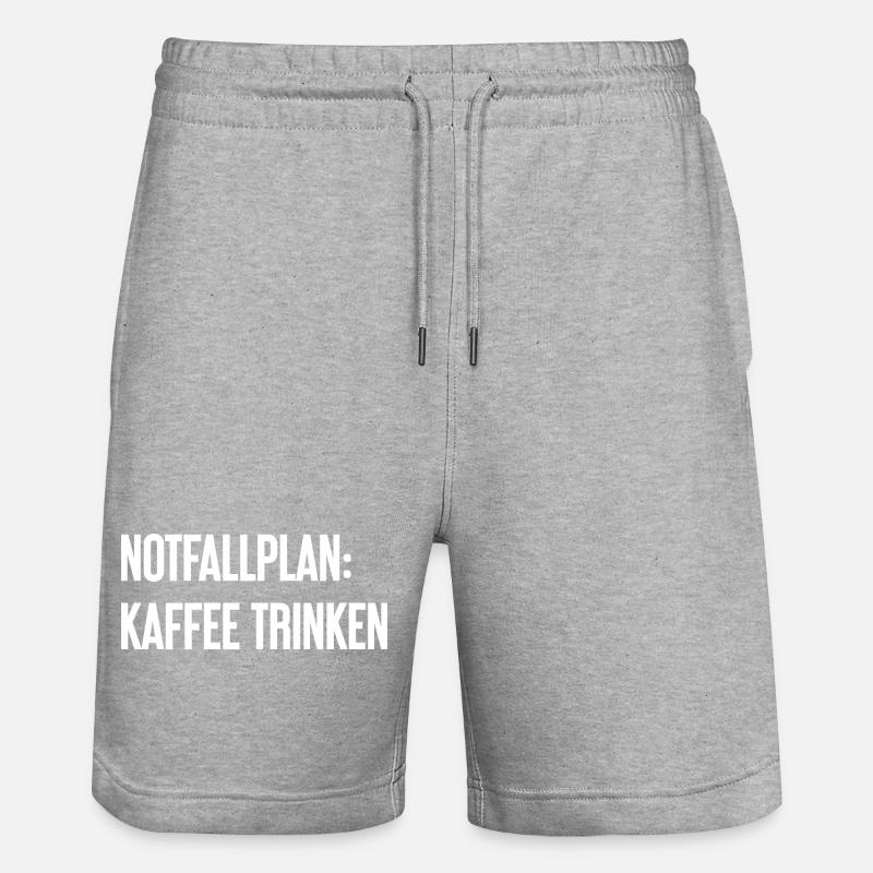 Kaffee-Notfallplan - Stanley/Stella Unisex Bio Joggingshorts Trainer  - Grau meliert