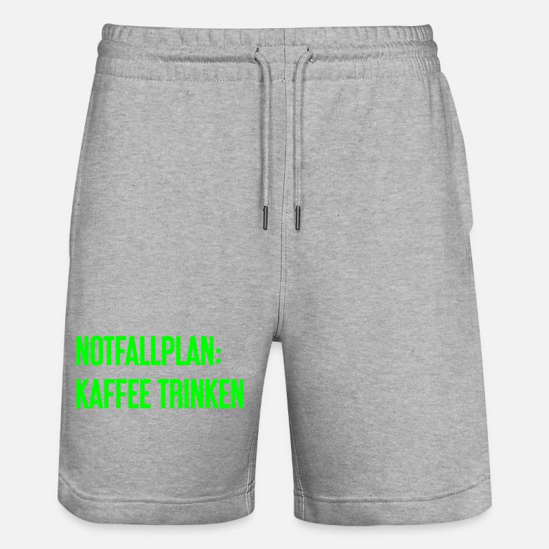 Kaffee-Notfallplan - Stanley/Stella Unisex Bio Joggingshorts Trainer  - Grau meliert
