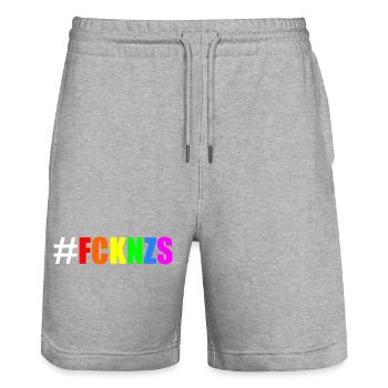 Fck nzs - Stanley/Stella Unisex Bio Joggingshorts Trainer  - Grau meliert - Vorne - Nik (191cm) & Marisol (170cm)