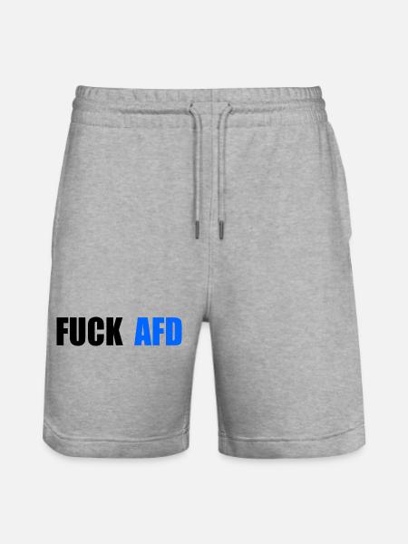 Fuck afd - Stanley/Stella Trainer Unisex Organic Jogging Shorts - heather grey