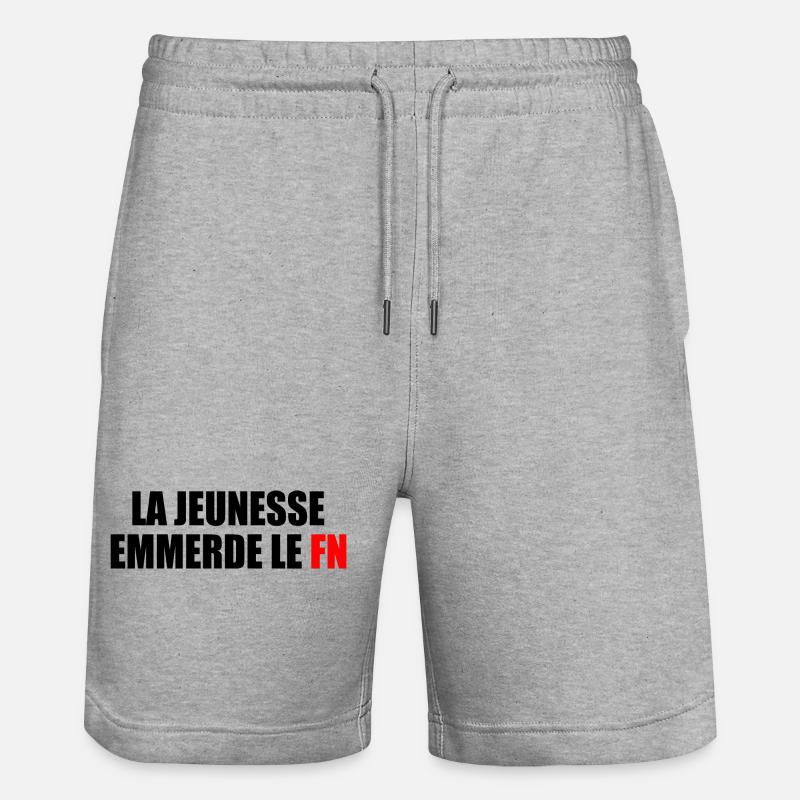 Scheiß auf den Front National - Stanley/Stella Unisex Bio Joggingshorts Trainer  - Grau meliert