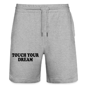 touch your dream - Stanley/Stella Trainer Unisex Organic Jogging Shorts - heather grey - Front - Nik (191cm) & Marisol (170cm)