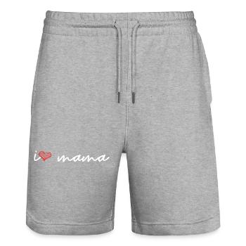 I love Mom - Short de jogging bio TRAINER Stanley/Stella unisexe - gris chiné - Devant - Nik (191cm) & Marisol (170cm)