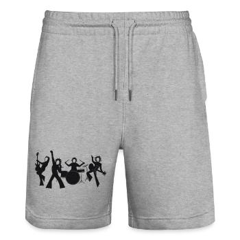 LETS ROCK, READY TO ROCK, ROCK BAND T SHIRT - Stanley/Stella Trainer Unisex Organic Jogging Shorts - heather grey - Front - Nik (191cm) & Marisol (170cm)
