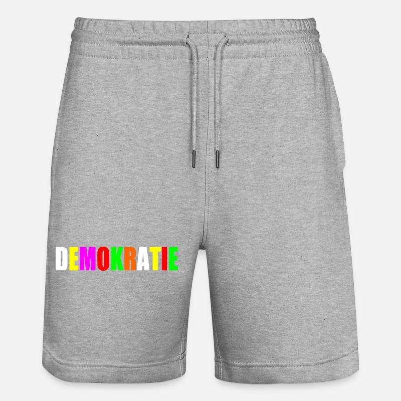 Democracy - Stanley/Stella Trainer Unisex Organic Jogging Shorts - heather grey