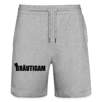 Bräutigam - Stanley/Stella Unisex Bio Joggingshorts Trainer  - Grau meliert - Vorne - Nik (191cm) & Marisol (170cm)