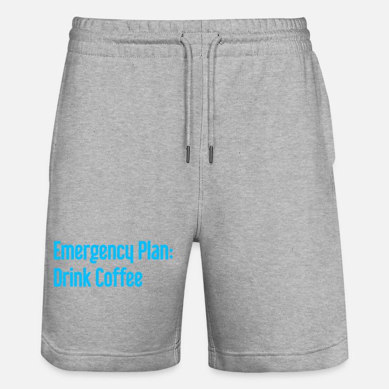 Kaffee-Notfallplan - Stanley/Stella Unisex Bio Joggingshorts Trainer  - Grau meliert