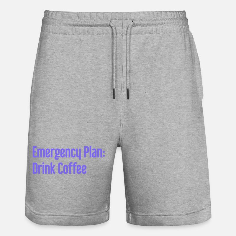 Coffee Contingency Plan - Stanley/Stella Trainer Unisex Organic Jogging Shorts - heather grey
