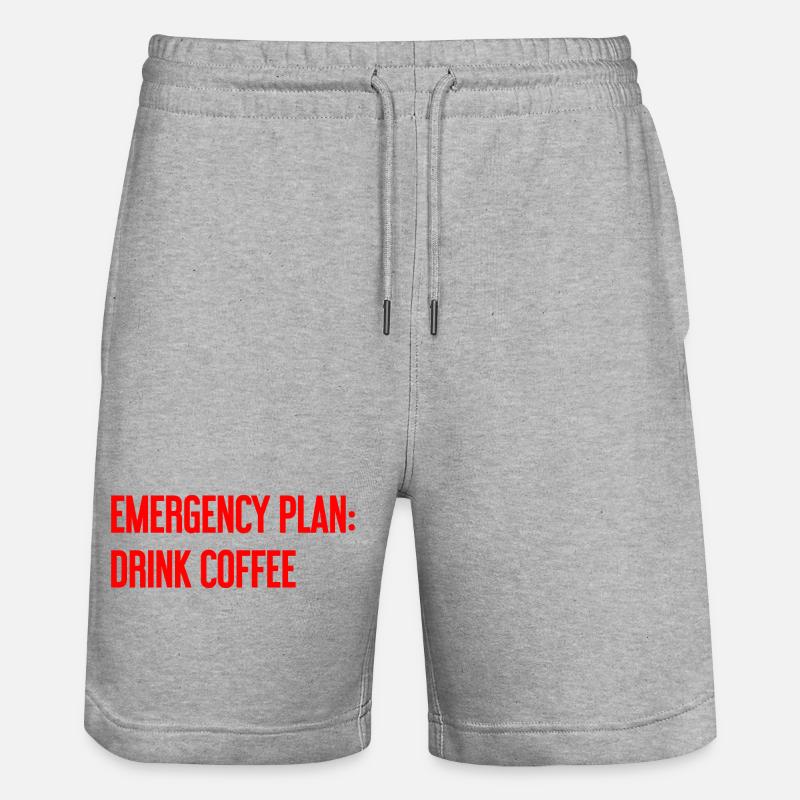 Coffee Contingency Plan - Stanley/Stella Trainer Unisex Organic Jogging Shorts - heather grey