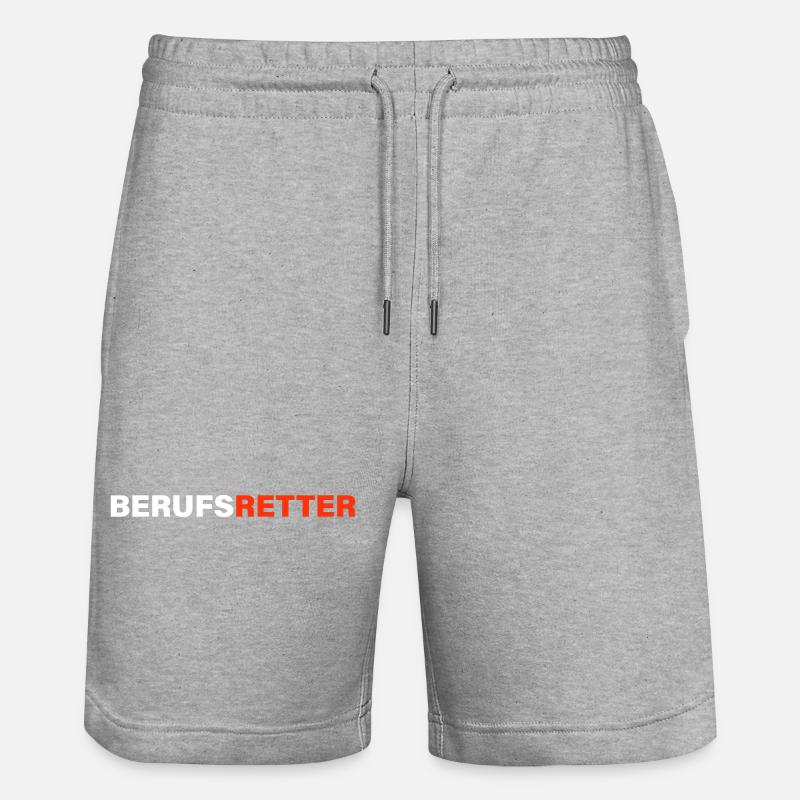 Berufsretter - Stanley/Stella Unisex Bio Joggingshorts Trainer  - Grau meliert