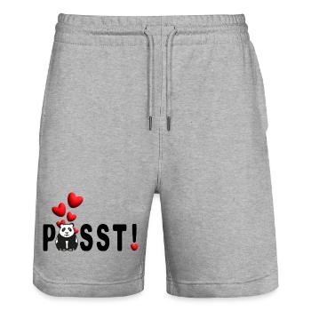Panda Liebe Passt mit vielen süßen Herzen. - Stanley/Stella Unisex Bio Joggingshorts Trainer  - Grau meliert - Vorne - Nik (191cm) & Marisol (170cm)