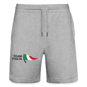 Team Italia - Stanley/Stella Unisex Bio Joggingshorts Trainer  - Grau meliert - Vorne - Nik (191cm) & Marisol (170cm)