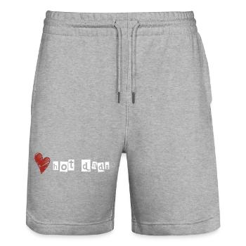 Love hot dads - Stanley/Stella Trainer Unisex Organic Jogging Shorts - heather grey - Front - Nik (191cm) & Marisol (170cm)
