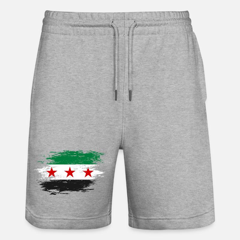 Drapeau syrien utilisé - Short de jogging bio TRAINER Stanley/Stella unisexe - gris chiné