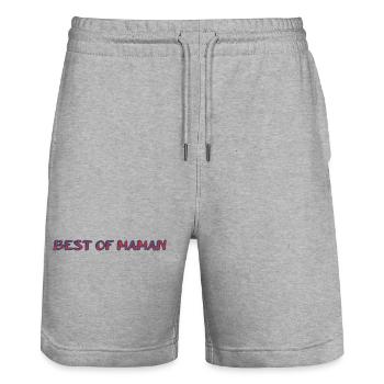 MAMA. MUTTERTAG. SCHÖNEN MUTTERTAG. ICH LIEBE DICH - Stanley/Stella Unisex Bio Joggingshorts Trainer  - Grau meliert - Vorne - Nik (191cm) & Marisol (170cm)