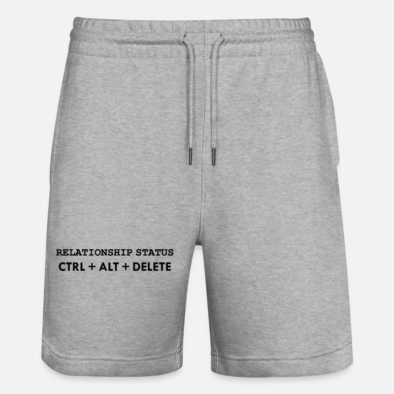 Relationship status CTRL ALT DELETE - Stanley/Stella Trainer Unisex Organic Jogging Shorts - heather grey