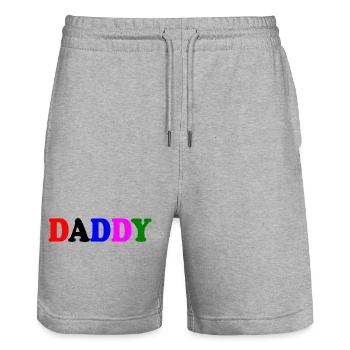Daddy - Stanley/Stella Trainer Unisex Organic Jogging Shorts - heather grey - Front - Nik (191cm) & Marisol (170cm)