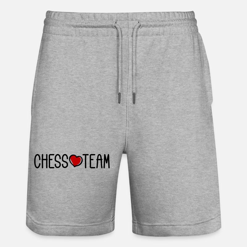Chess Team - Stanley/Stella Trainer Unisex Organic Jogging Shorts - heather grey