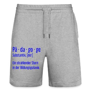 Pädagoge Pädagogen Schule Lehrer Unterricht - Stanley/Stella Unisex Bio Joggingshorts Trainer  - Grau meliert - Vorne - Nik (191cm) & Marisol (170cm)