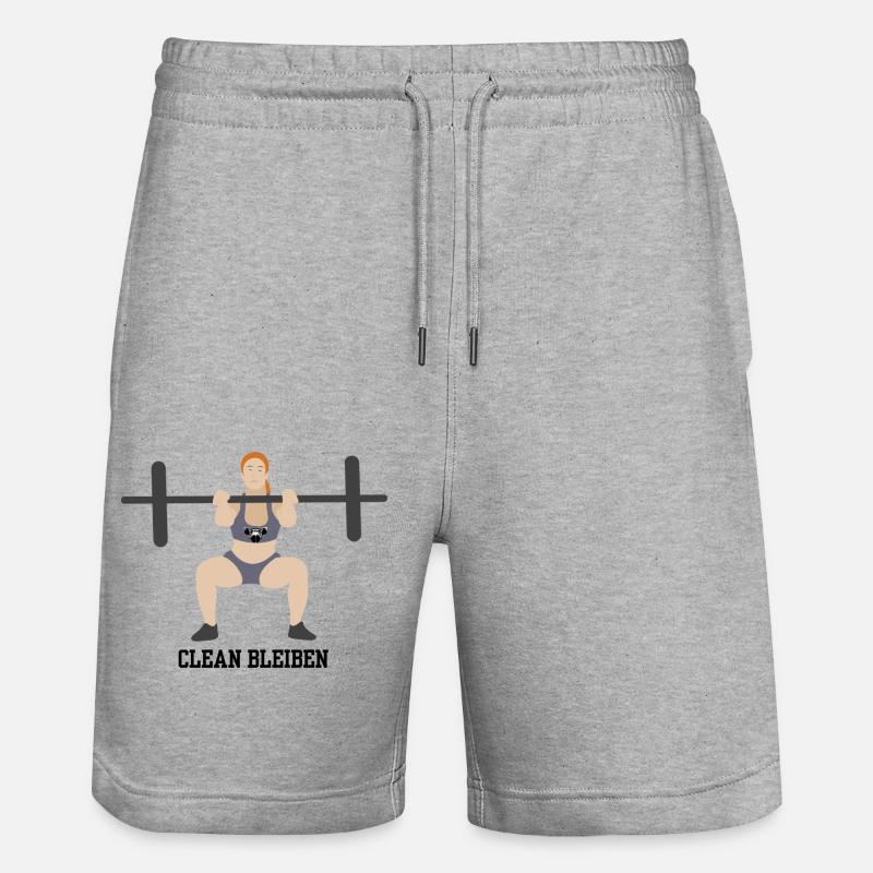 Clean bleiben - Stanley/Stella Unisex Bio Joggingshorts Trainer  - Grau meliert