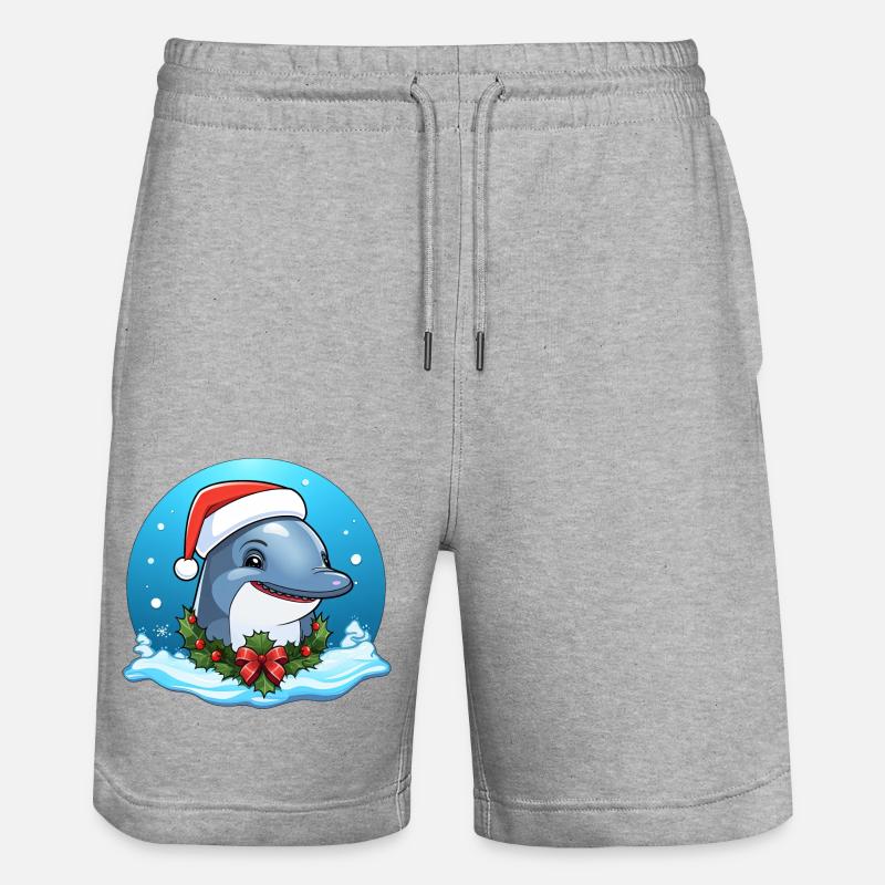 Noël dauphin - Short de jogging bio TRAINER Stanley/Stella unisexe - gris chiné