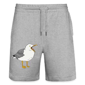 Möwe Vogel Ostsee Meer Nordsee Strand Küste Insel - Stanley/Stella Unisex Bio Joggingshorts Trainer  - Grau meliert - Vorne - Nik (191cm) & Marisol (170cm)