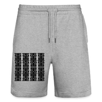 Unique Decor 1 4 3 - Stanley/Stella Trainer Unisex Organic Jogging Shorts - heather grey - Front - Nik (191cm) & Marisol (170cm)