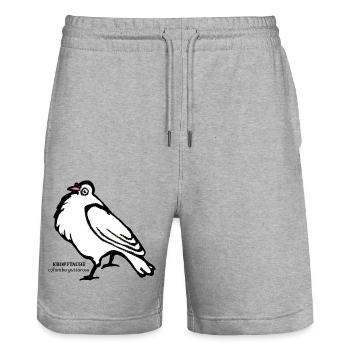 Goiter pigeon pigeon illustration retro ornithology - Stanley/Stella Trainer Unisex Organic Jogging Shorts - heather grey - Front - Nik (191cm) & Marisol (170cm)