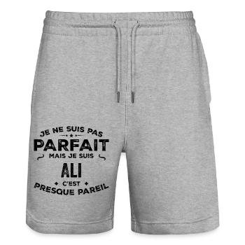 Ali – A Funny and Proud First Name, Legend - Stanley/Stella Trainer Unisex Organic Jogging Shorts - heather grey - Front - Nik (191cm) & Marisol (170cm)