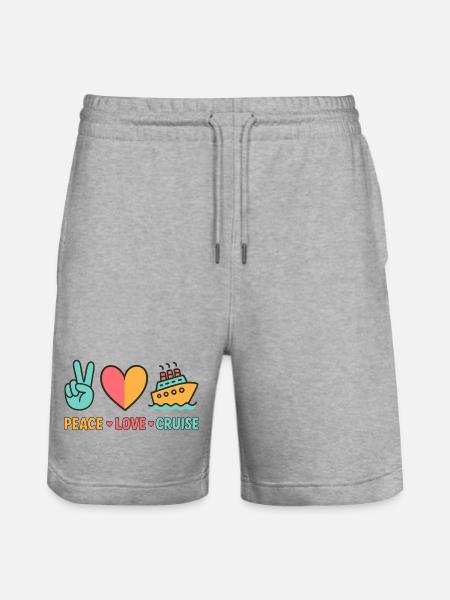 Peace Love Cruise Vacation - Stanley/Stella Trainer Unisex Organic Jogging Shorts - heather grey