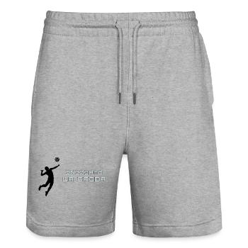 Volley-ball - Short de jogging bio TRAINER Stanley/Stella unisexe - gris chiné - Devant - Nik (191cm) & Marisol (170cm)
