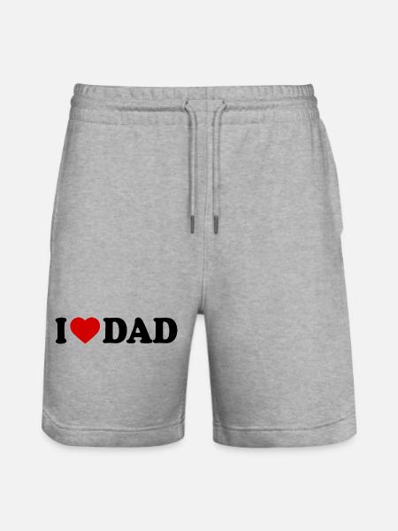 I love dad - Stanley/Stella Unisex Bio Joggingshorts Trainer - Grau meliert