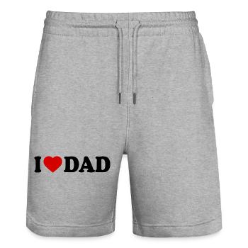 I love dad - Stanley/Stella Unisex Bio Joggingshorts Trainer  - Grau meliert - Vorne - Nik (191cm) & Marisol (170cm)