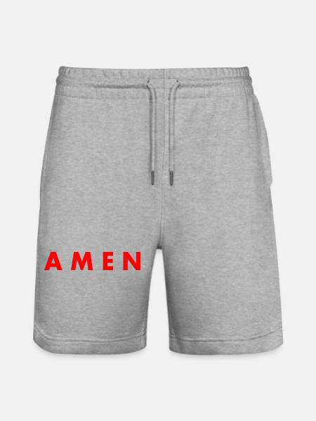 Amen - Stanley/Stella Trainer Unisex Organic Jogging Shorts - heather grey