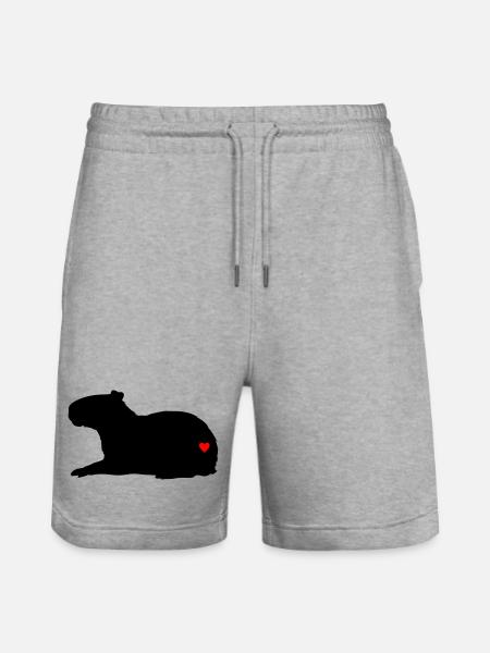 Love Capybara - Stanley/Stella Trainer Unisex Organic Jogging Shorts - heather grey