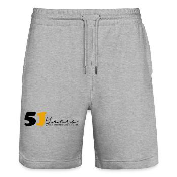 Vintage 1973 Funny 51 Year Old Bday Men Women - Stanley/Stella Trainer Unisex Organic Jogging Shorts - heather grey - Front - Nik (191cm) & Marisol (170cm)