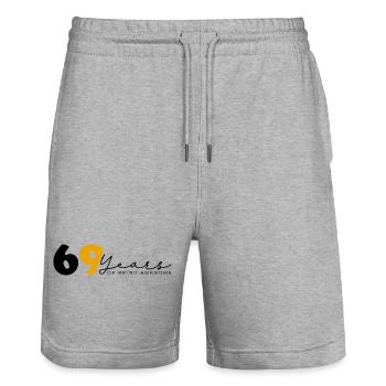 Jahrgang 1955 Lustig 69 Jahre alt Bday Männer Frauen - Stanley/Stella Unisex Bio Joggingshorts Trainer  - Grau meliert - Vorne - Nik (191cm) & Marisol (170cm)