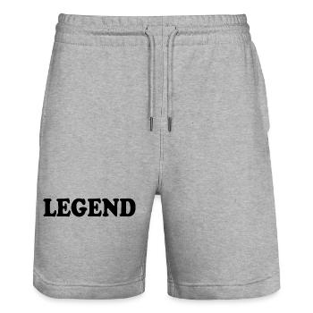 Legend - Stanley/Stella Trainer Unisex Organic Jogging Shorts - heather grey - Front - Nik (191cm) & Marisol (170cm)