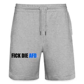 Fick die afd - Stanley/Stella Unisex Bio Joggingshorts Trainer  - Grau meliert - Vorne - Nik (191cm) & Marisol (170cm)
