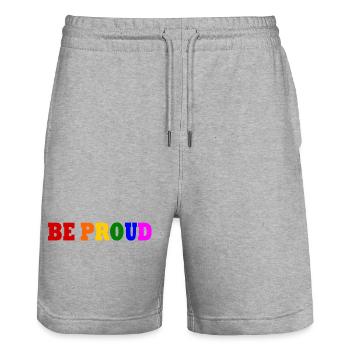 Be proud - Stanley/Stella Unisex Bio Joggingshorts Trainer  - Grau meliert - Vorne - Nik (191cm) & Marisol (170cm)