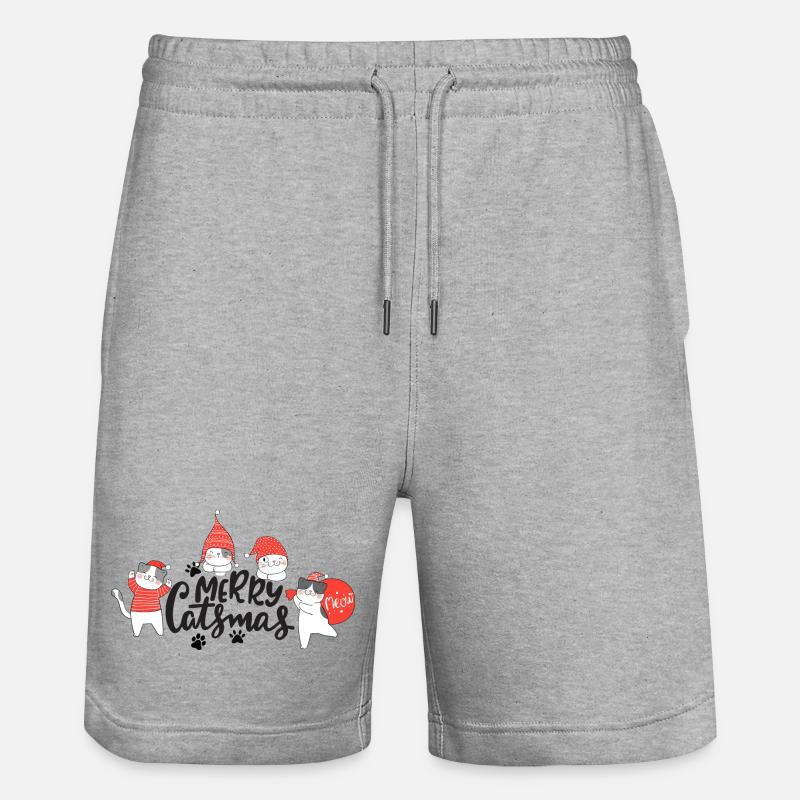 Drôles de chats de Noël - Short de jogging bio TRAINER Stanley/Stella unisexe - gris chiné
