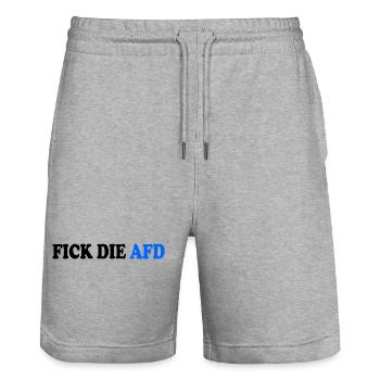 Fick die afd - Stanley/Stella Unisex Bio Joggingshorts Trainer  - Grau meliert - Vorne - Nik (191cm) & Marisol (170cm)
